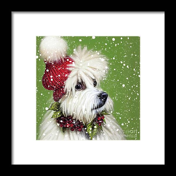 Poodle Framed Print featuring the digital art All Dolled Up by Tina LeCour