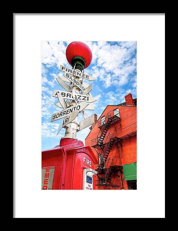 Boston Framed Print featuring the photograph All Signs Point To Little Italy - Boston by Mark E Tisdale