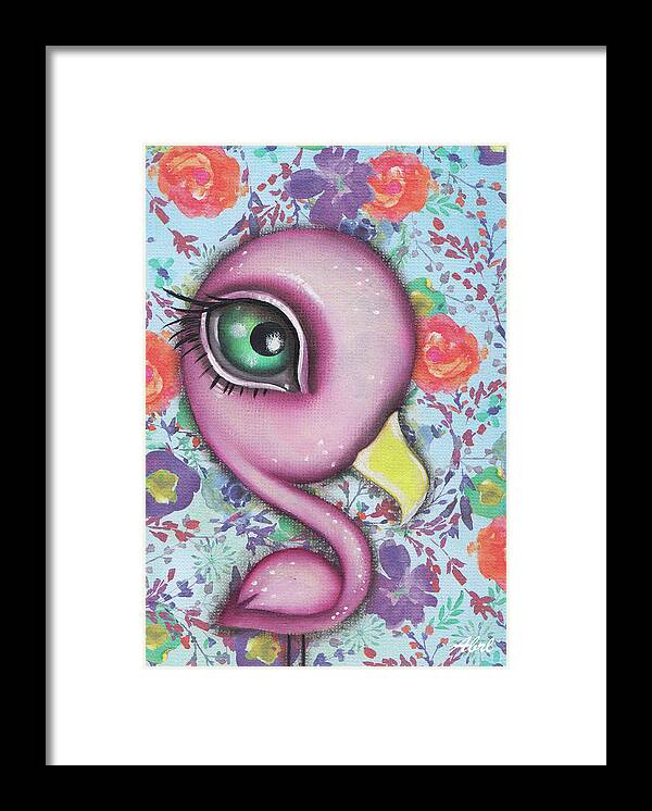 Flamingo Framed Print featuring the painting Allana by Abril Andrade