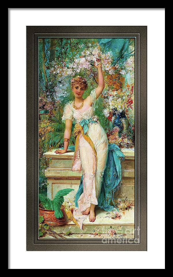 Allegory Of Spring Framed Print featuring the painting Allegory Of Spring by Joseph Bernard by Rolando Burbon