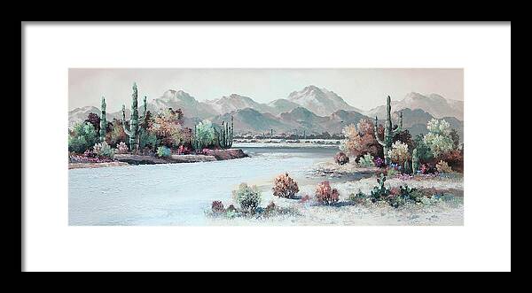 Desert Framed Print featuring the painting Alone in the Desert by Leslie Porter