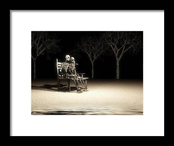 Dreams Framed Print featuring the digital art Alone In The Park by John Alexander