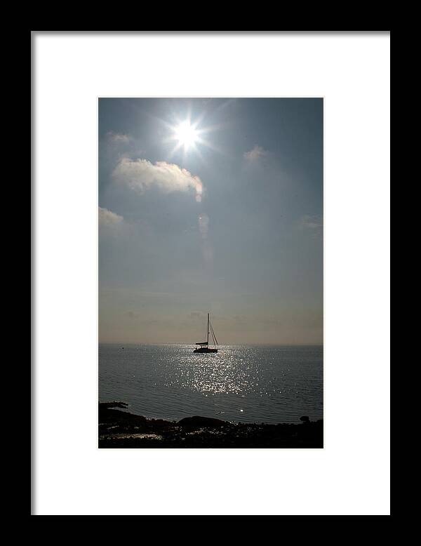Narragansett Bay Framed Print featuring the photograph Alone on the Bay by Jim Feldman