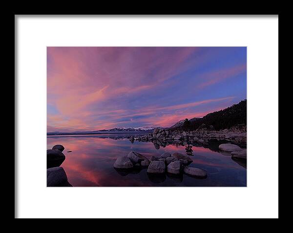 Lake Tahoe Framed Print featuring the photograph Alpenglow Nightlife by Sean Sarsfield