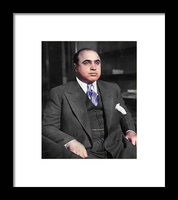 Alphonse Gabriel Capone Framed Print featuring the mixed media Alphonse Gabriel Capone 1930 by Pheasant Run Gallery