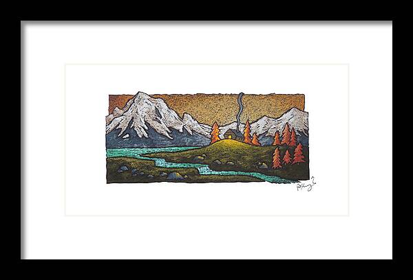 Alpine Framed Print featuring the pastel Alpine Haven by Patrick Kochanasz