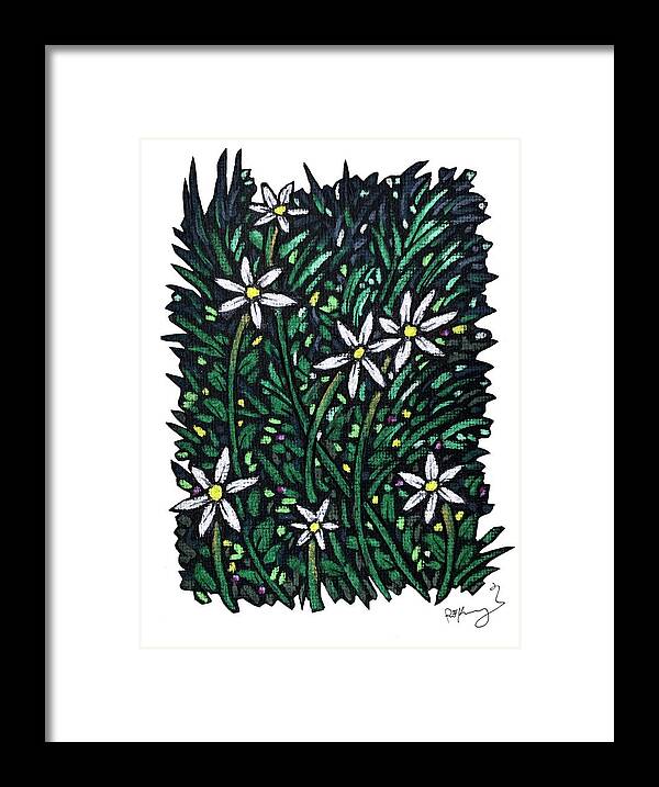 Landscape Framed Print featuring the pastel Alpine Lilies by Patrick Kochanasz