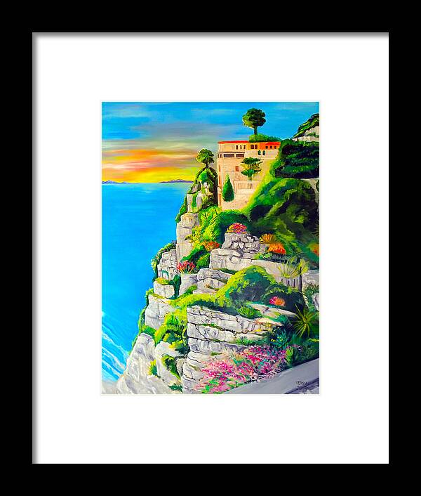 Amalficoast Framed Print featuring the painting Amalfi Coast by John Keaton