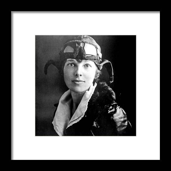Fearless Framed Print featuring the painting Amelia Earhart 2 by Tony Rubino