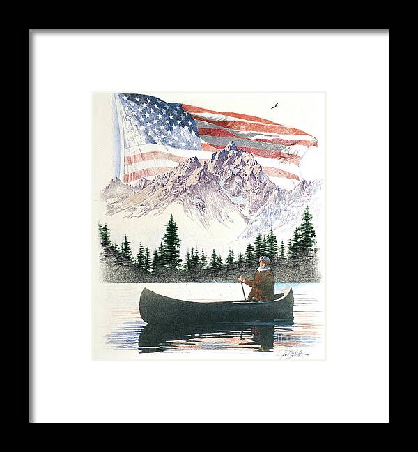 Jim Butcher Framed Print featuring the painting America The Beautiful - Purple Mountains Majesty by Jim Butcher