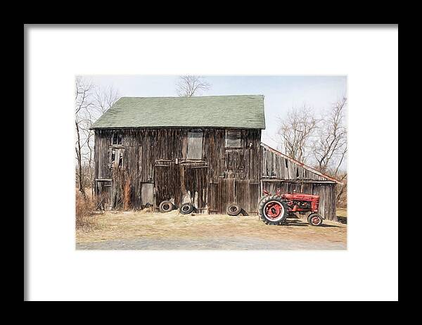 Drawing Framed Print featuring the photograph American Barn by David Letts