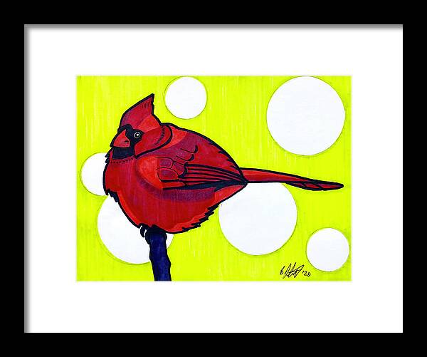 American Cardinal Framed Print featuring the drawing American Cardinal by Creative Spirit