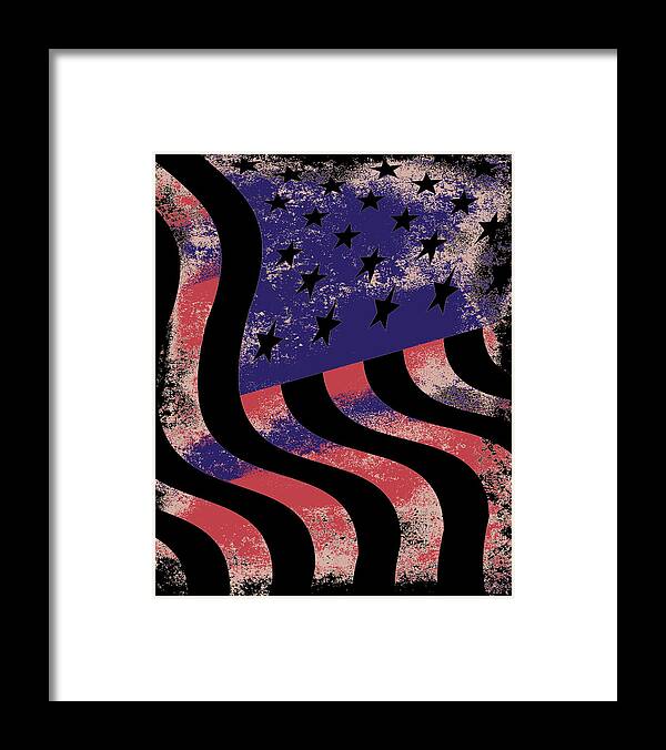 Funny Framed Print featuring the digital art American Flag by Flippin Sweet Gear