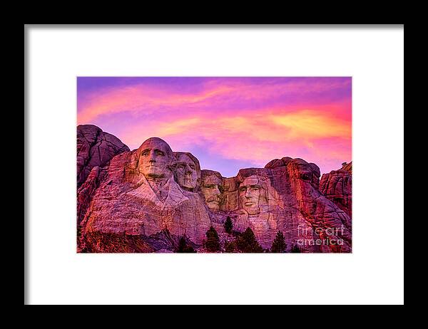 Mt. Rushmore Framed Print featuring the photograph American History...Alive in Stone - Mount Rushmore, South Dakota by Sam Antonio
