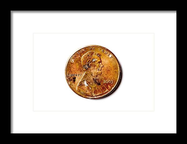 Coin Framed Print featuring the photograph American Penny Coin by Joseph Clark