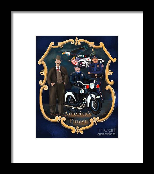 Police Framed Print featuring the digital art Americas Finest by Doug Gist