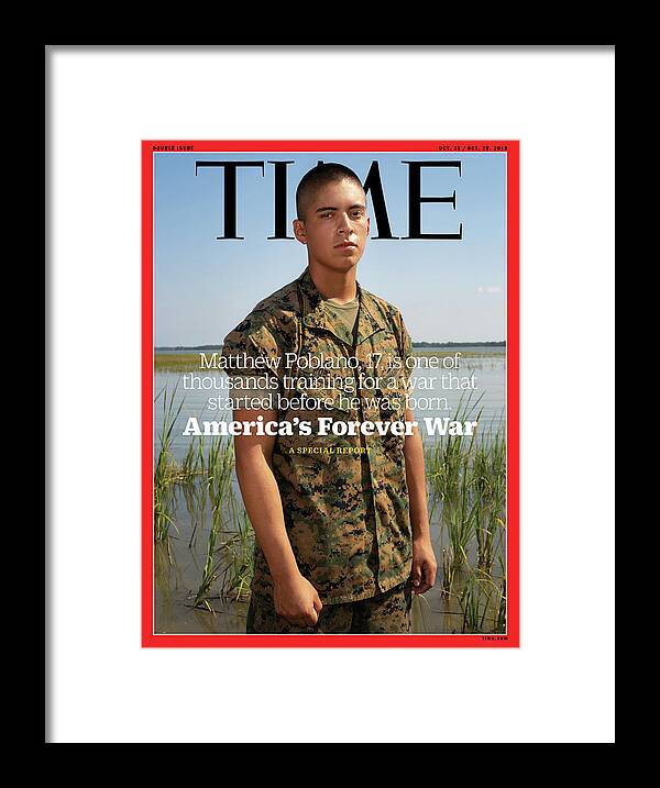 Time Framed Print featuring the photograph America's Forever War - Poblano by Photograph by Gillian Laub for TIME
