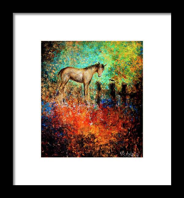 Horse Framed Print featuring the painting Amigos by Nik Helbig