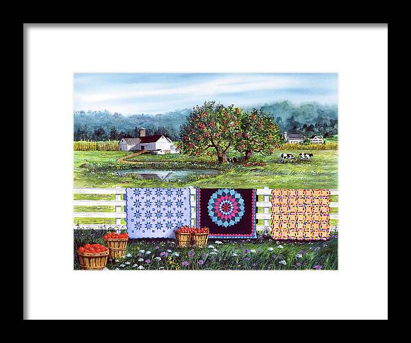 Barn Framed Print featuring the painting Amish Roadside Market by Diane Phalen