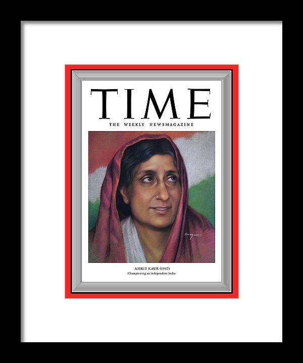 Time Framed Print featuring the photograph Amrit Kaur, 1947 by Painting by Cuong Nguyen
