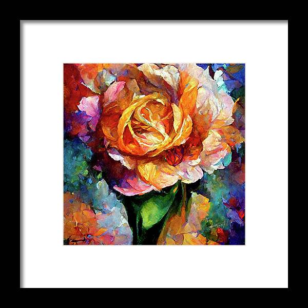 Modernart Framed Print featuring the mixed media An English Rose Imaginary World 2 by OLena Art by Lena Owens - Vibrant DESIGN