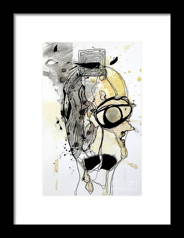 Abstract Art Framed Print featuring the drawing Untitled #3 by Jeremiah Ray