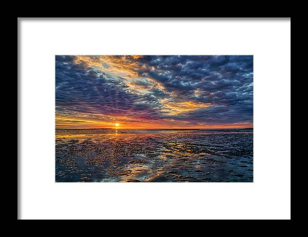 Sunrise Framed Print featuring the photograph An Ogunquit Sunrise by Penny Polakoff