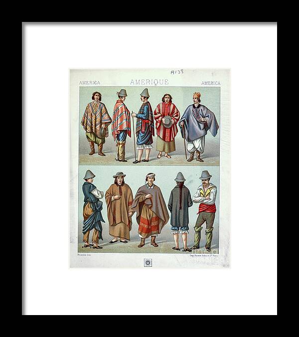 Ancient Framed Print featuring the photograph Ancient Indigenous American clothing p1 by Historic illustrations