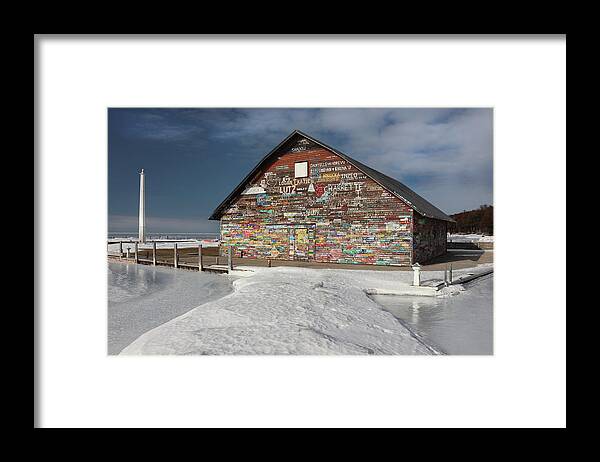 Anderson Dock Framed Print featuring the photograph Anderson Dock in Winter by David T Wilkinson