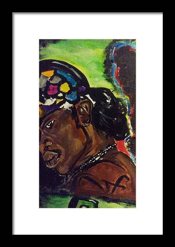 Music Art Different Love Joy Color Art Black Art Artist Framed Print featuring the painting Andre Outkast by Shemika Bussey