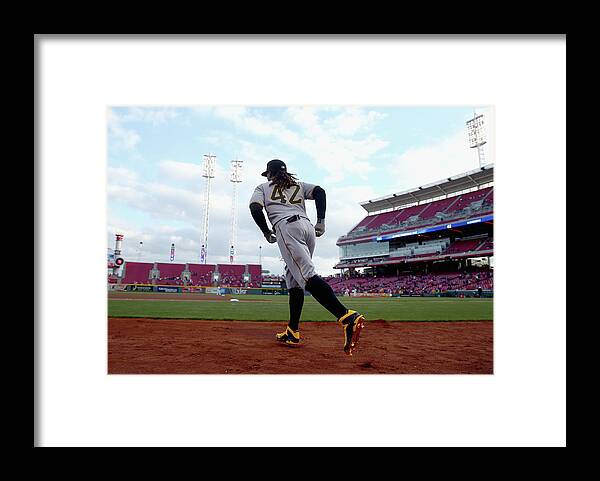Great American Ball Park Framed Print featuring the photograph Andrew Mccutchen by Andy Lyons