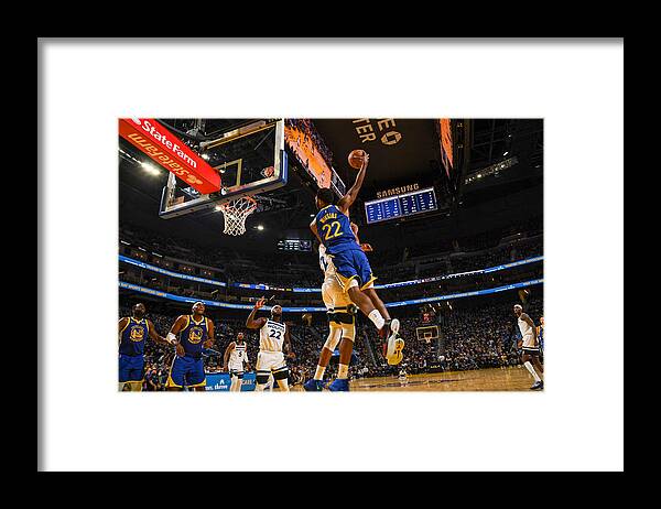 Sports Ball Framed Print featuring the photograph Andrew Wiggins and Karl-anthony Towns by Noah Graham