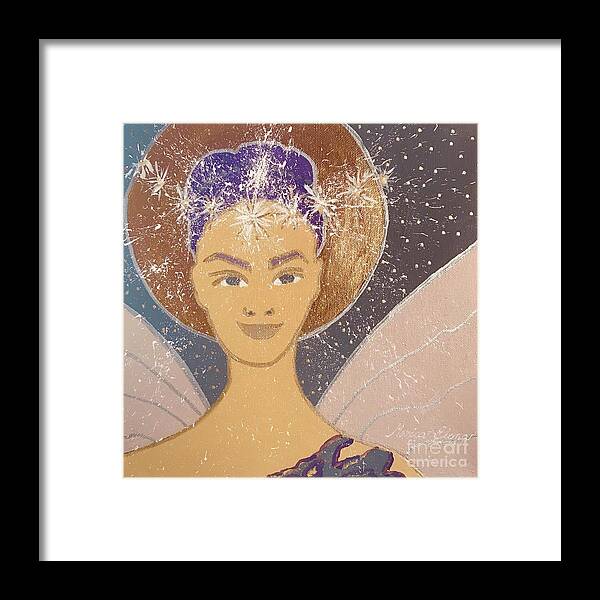 Angel Framed Print featuring the painting Angel Barbara by Monica Elena