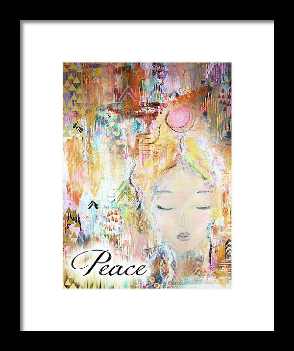 Peace Framed Print featuring the drawing Angel by Claudia Schoen