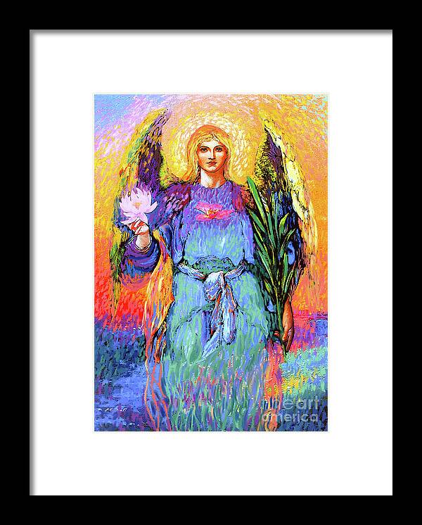 Spiritual Framed Print featuring the painting Angel Love by Jane Small