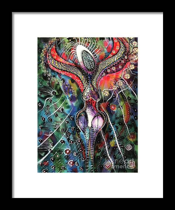 #angeloflight #watercolor #angel #cosmicart #angelart #symbolism #angelinflight #glenneff #thesoundpoetsmusic #picturerockstudio Framed Print featuring the painting Angel of Light by Glen Neff