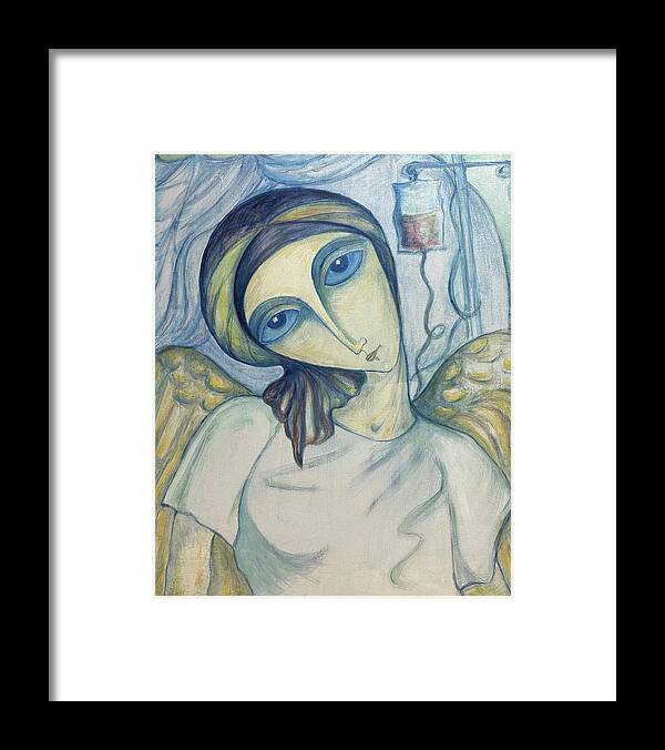 Original Framed Print featuring the painting Angel of Mercy by Rae Chichilnitsky