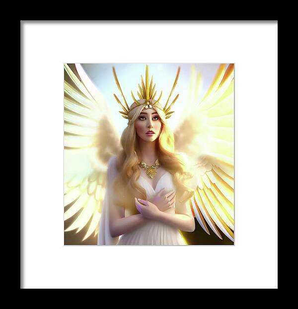 Healer Framed Print featuring the mixed media Angel Seraph by Shawn Dall