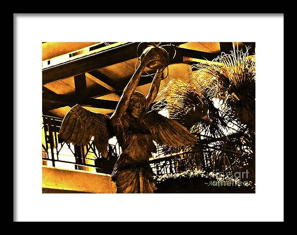 Golden Framed Print featuring the photograph Angel with the Golden Disposition by Aberjhani