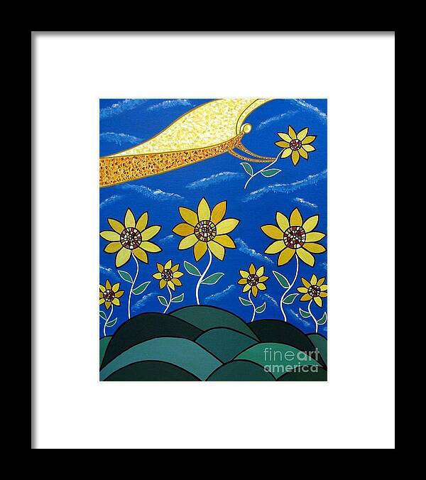 Angel Framed Print featuring the painting Angelic Flowers by Sandra Marie Adams