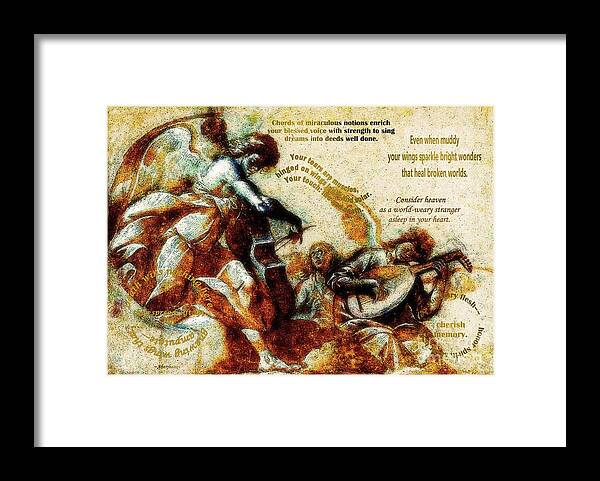 Classic Framed Print featuring the painting Angels of Music Revisited by Aberjhani