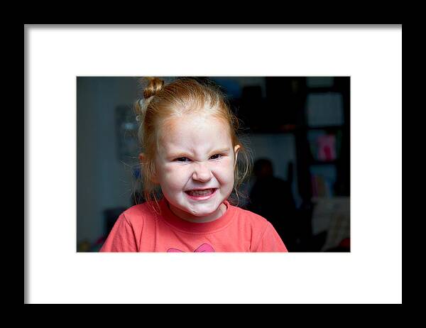 Child Actor Framed Print featuring the photograph Angry girl. by Maxim Trukhin