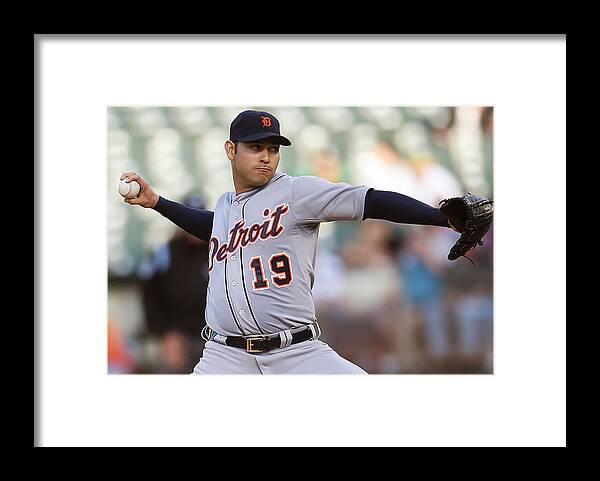 American League Baseball Framed Print featuring the photograph Anibal Sanchez by Thearon W. Henderson