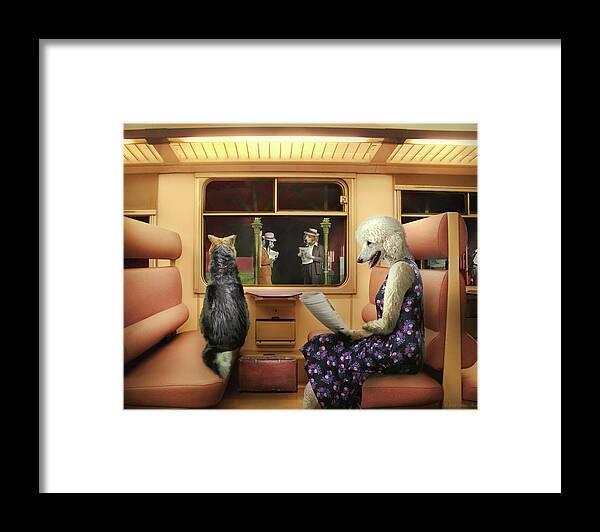 Shepweiller Framed Print featuring the photograph Animal - Dog - Dog eat dog world by Mike Savad