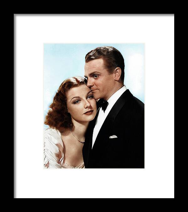 Ann Sheridan Framed Print featuring the photograph Ann Sheridan and James Cagney by Movie World Posters