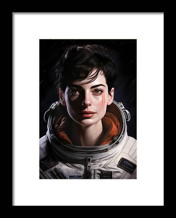 Interstellar Framed Print featuring the painting Anne Hathaway as Brand No.2 by My Head Cinema