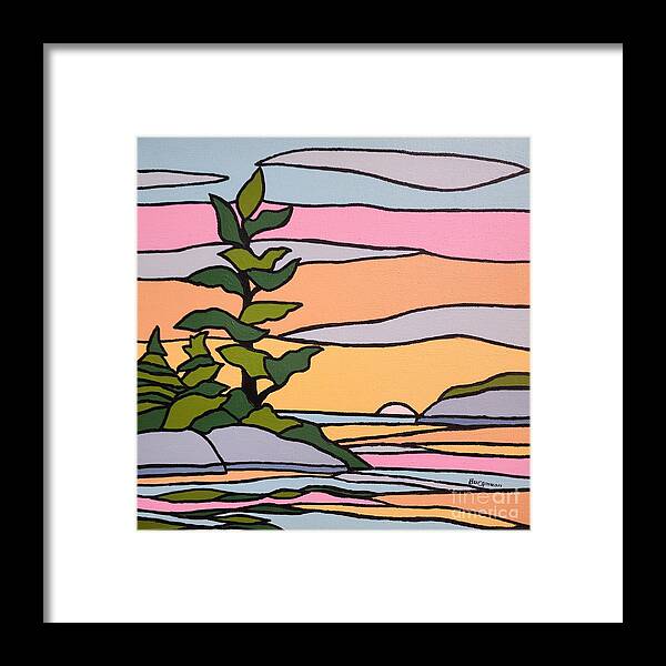 Trees Framed Print featuring the painting Another Pastel Dawn by Petra Burgmann