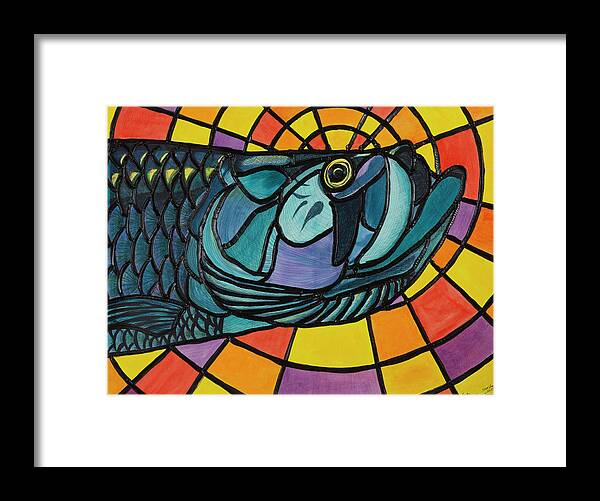 Tarpon Framed Print featuring the painting Another Sunday Morning Tarpon by Steve Shaw