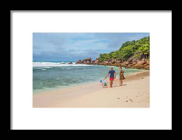 Anse Coco Beach Framed Print featuring the photograph Anse Coco Beach in La Digue Island by Dubi Roman