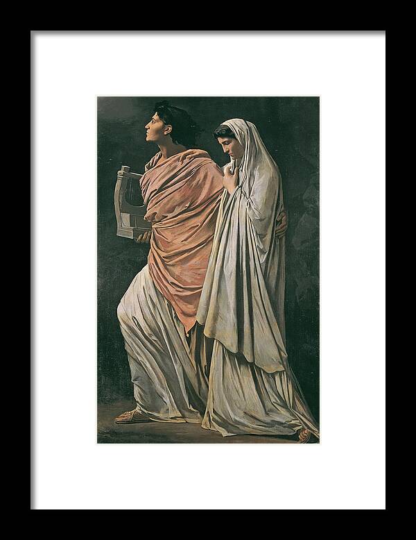 Anselm Feuerbach Framed Print featuring the painting Orpheus and Eurydice by Anselm Feuerbach
